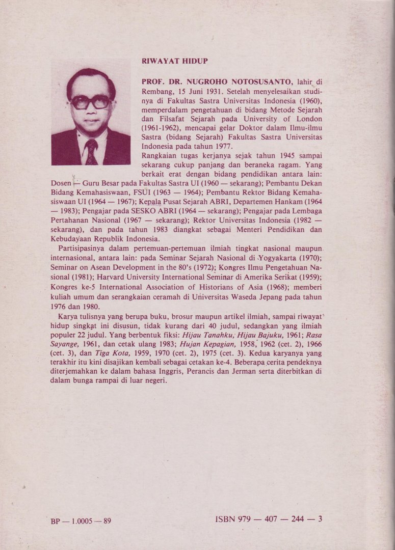 Notosusanto, Prof. dr Nugroho - Tiga Kota