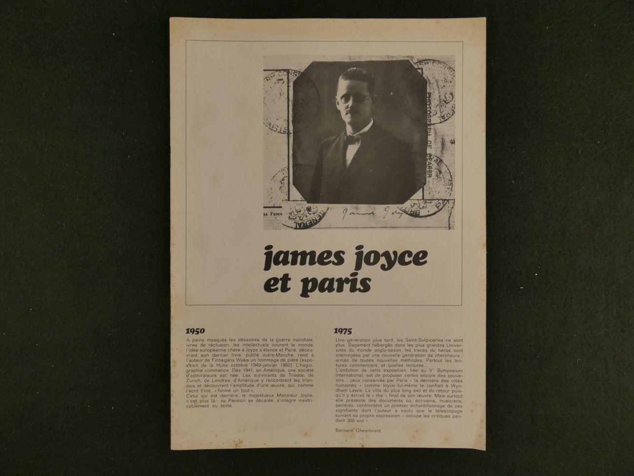  - James Joyce et Paris (3 Foto's)