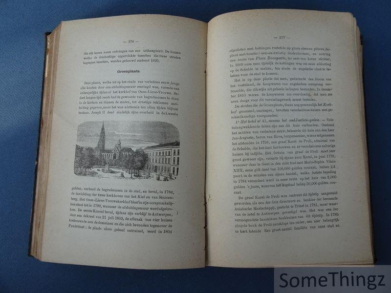 Thys, Augustin. - Historiek der straten en openbare plaatsen van Antwerpen.[Met uitslaande plaat: panorama van Antwerpen]