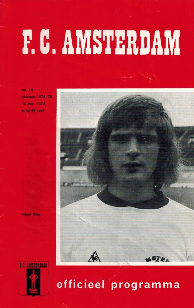 - FC Amsterdam - Excelsior 10 nov. 1974 -Officieel Programma