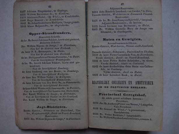 N.n.. - Middelburgsche naamwijzer of jaarboekje voor de stad Middelburg, 1844.