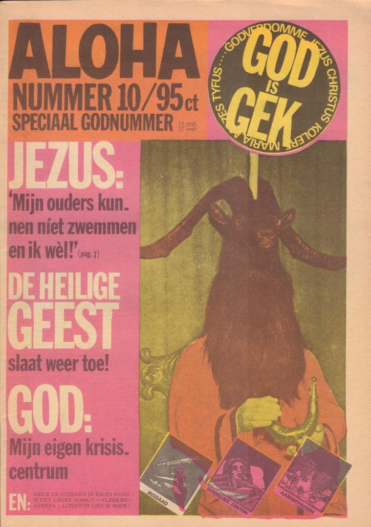Diverse auteurs - Aloha 1973 nr. 10, Dutch underground magazine, SPECIAAL GODNUMMER, zeer goede staat