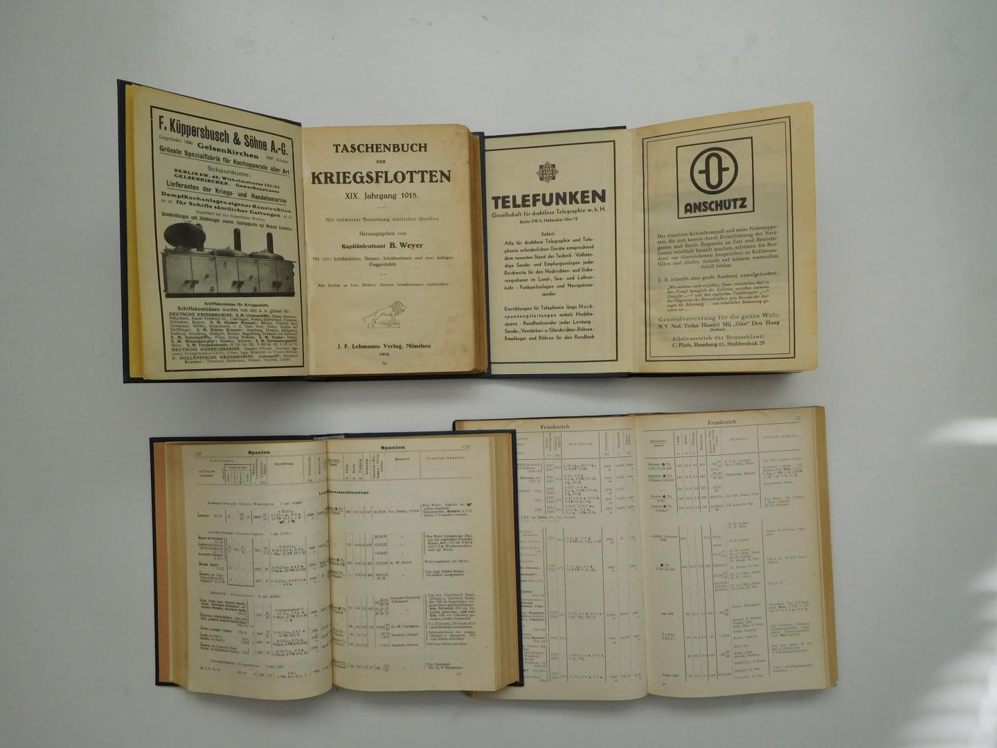 Weijer, B - Taschenbuch der Kriegsflotten 1918 - 1932 - 1941/42 - 1956/57