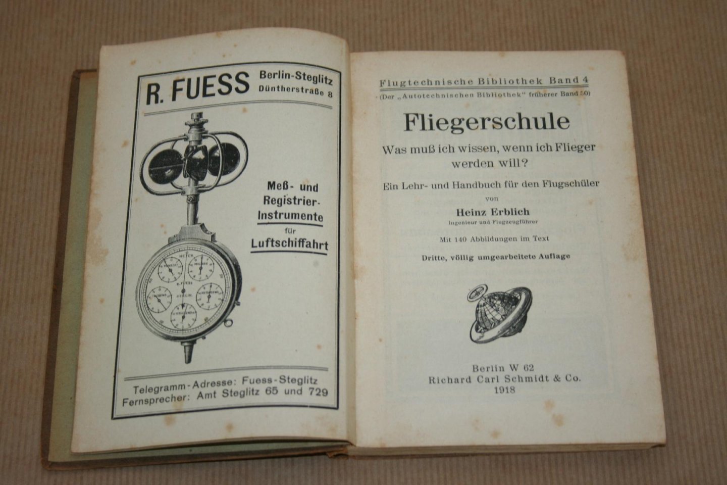 Heinz Erblich - Erblich Fliegerschule - Was muß ich wissen, wenn ich Flieger werden will  -- Ein Lehr- und Handbuch für den Flugschüler