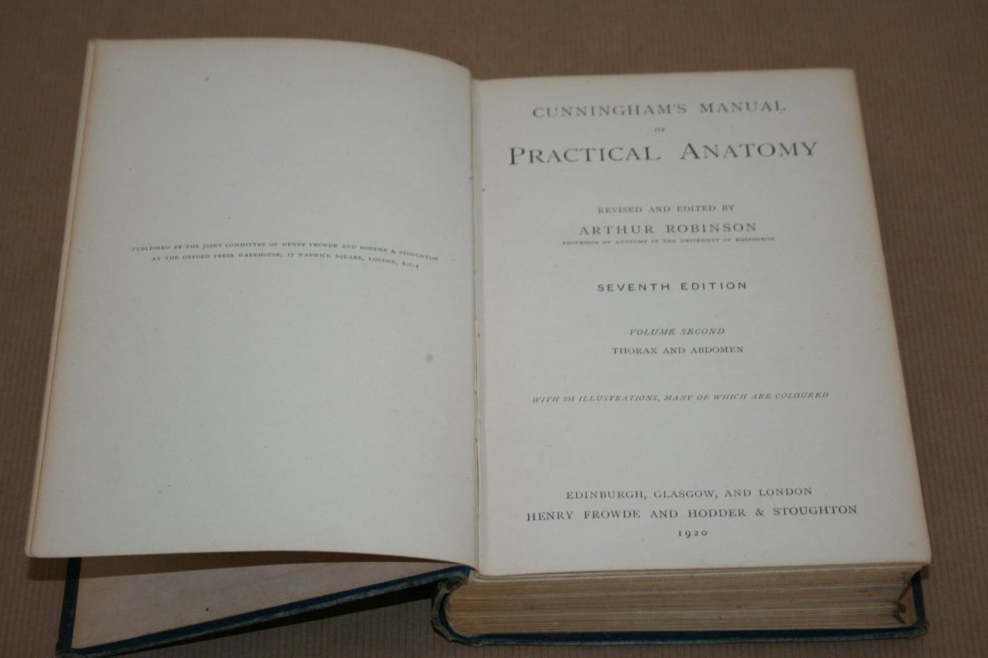 Arthur Robinson - Cunningham's Manual of Practical Anatomy  --Thorax and Abdomen