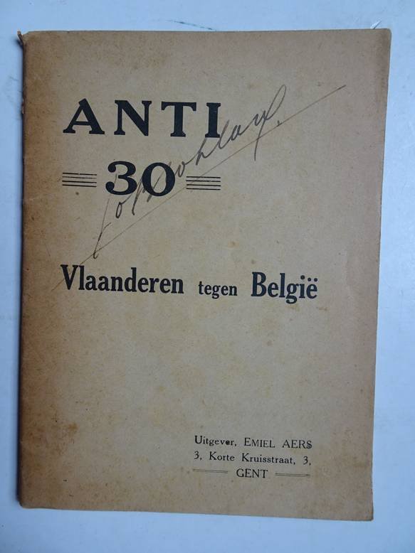 N.n.. - Anti 30. Vlaanderen tegen België.