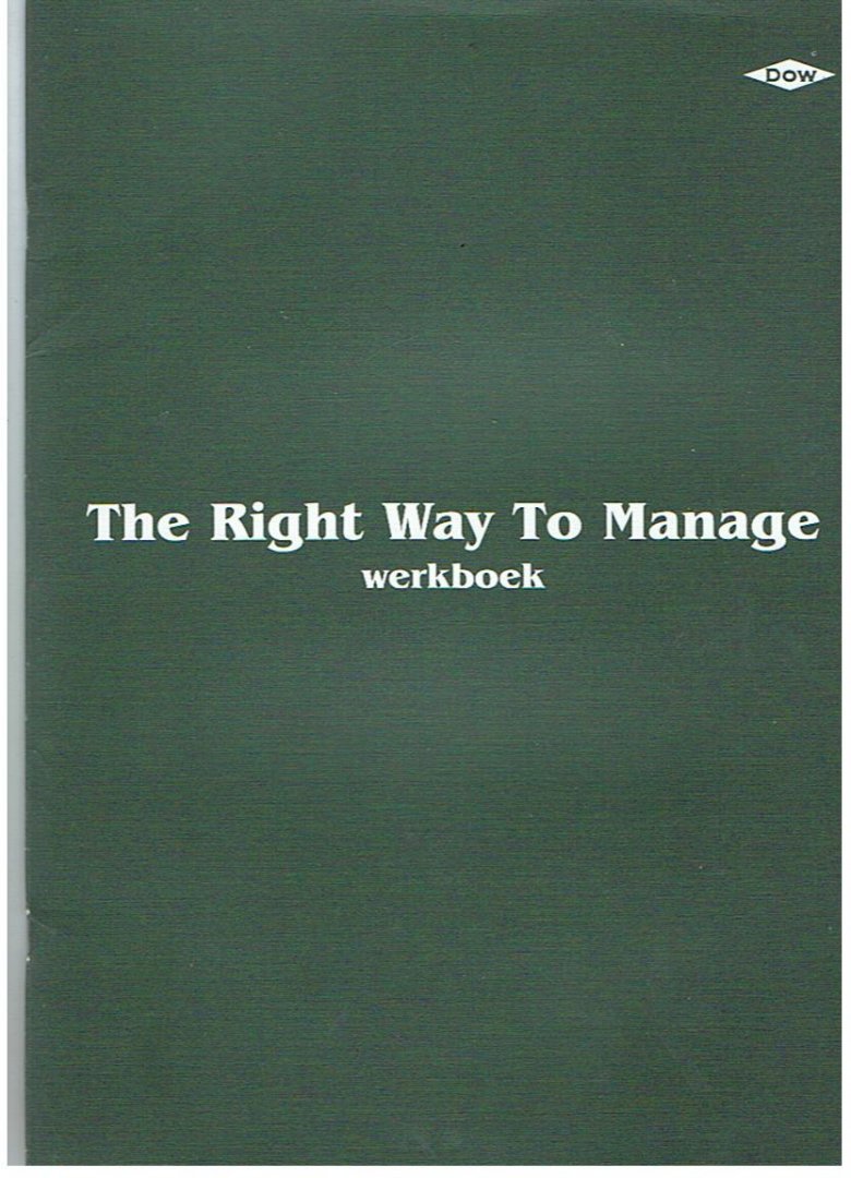 Redactie - The right way to manage - werkboek