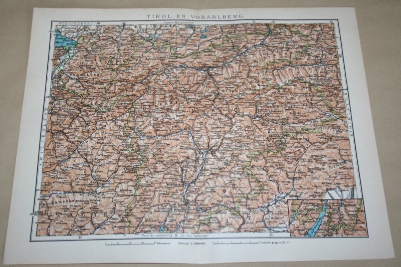  - Oude kaart - Tirol en Voralberg - circa 1905