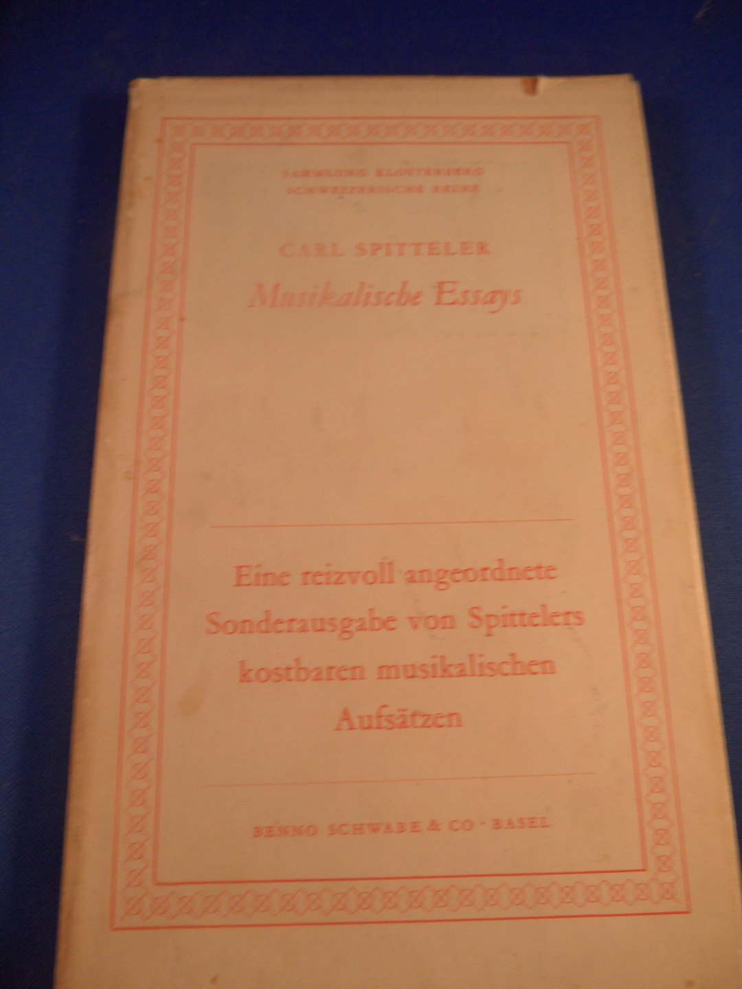 Spitteler, Carl - Musikalische Essays