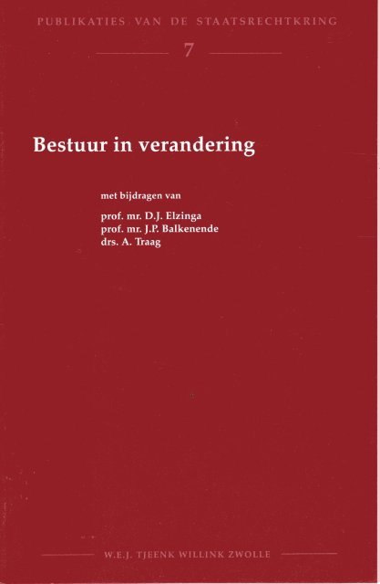 Elzinga, D.J. - Bestuur in verandering.