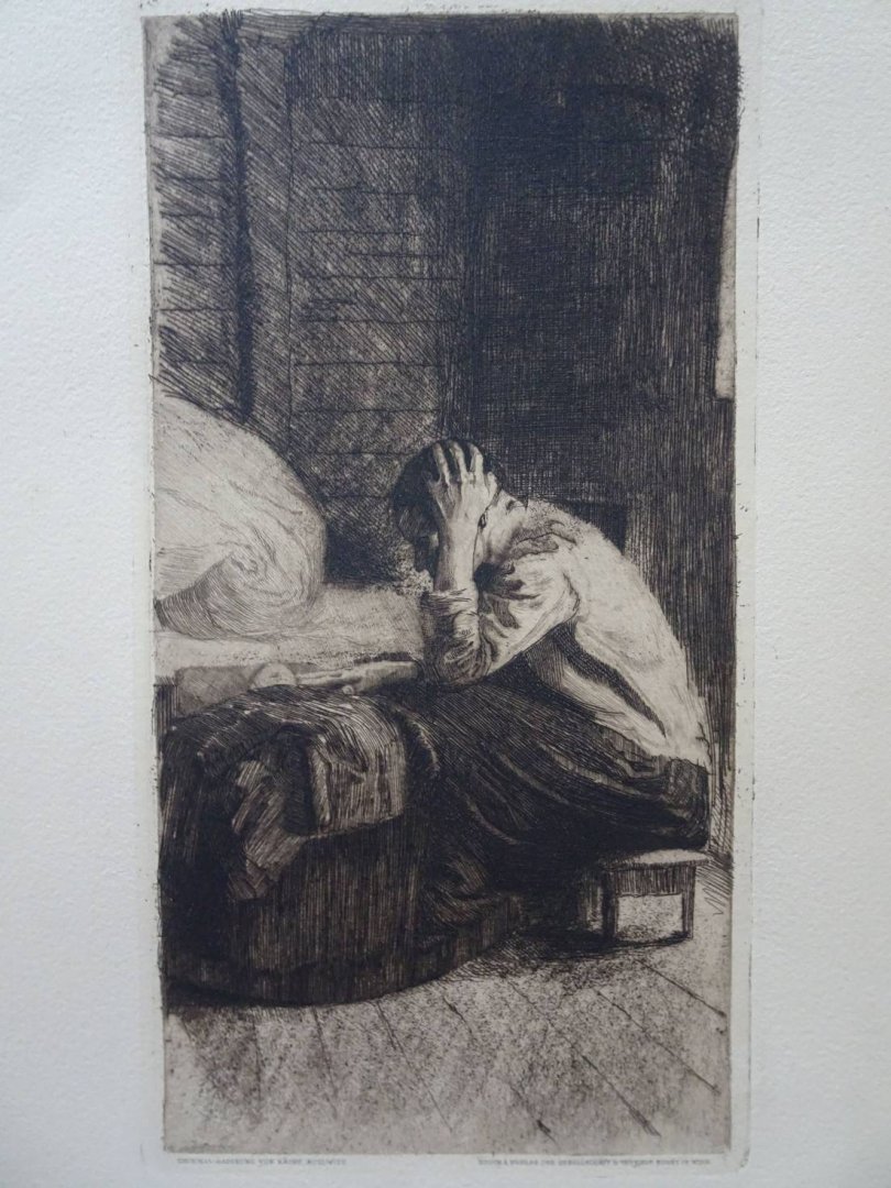 Kollwitz, Käthe. - Frau an der Wiege.