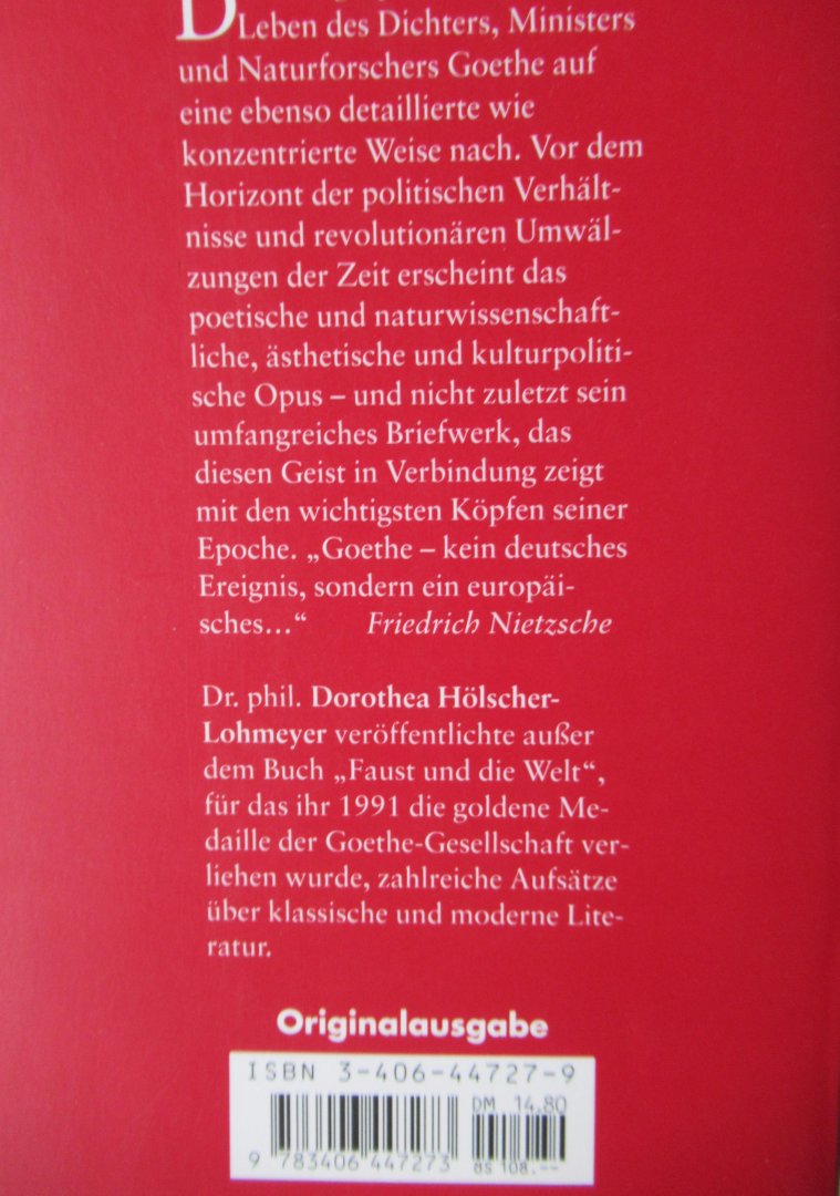 Holscher Lohmeyer, Dorothea - Goethe, Johann Wolfgang