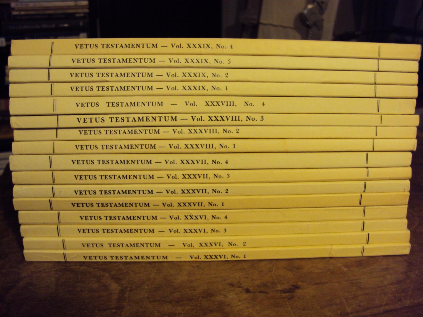  - Vetus Testamentum. Quarterly published by the International Organization of Old Testament Scholars. Volumes 36-39