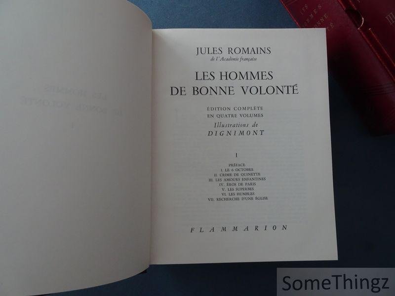 Jules Romains (texte), André Dignimont (illustr.) - Les Hommes de bonne volonté. Edition complète en quatre volumes.