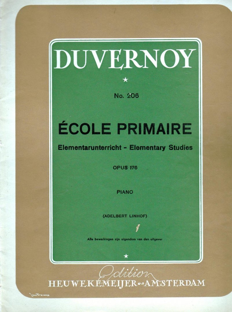 Duvernoy No  208 - Ecole Primaire Opus 178