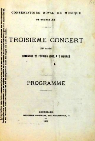 Conservatoire Royal de Musique: - [Konvolut von 12 Programmhefte] Conservatoire Royal de Musique de Bruxelles. Programme