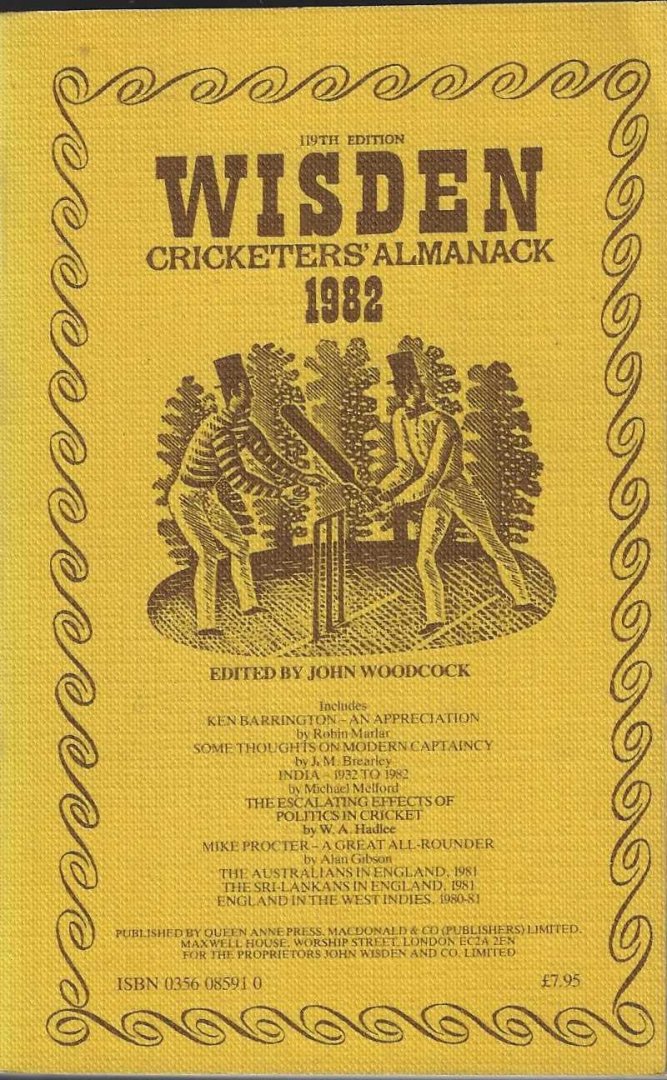 Woodcock, John - Wisden Cricketers' Almanack 1982 -119nd edition