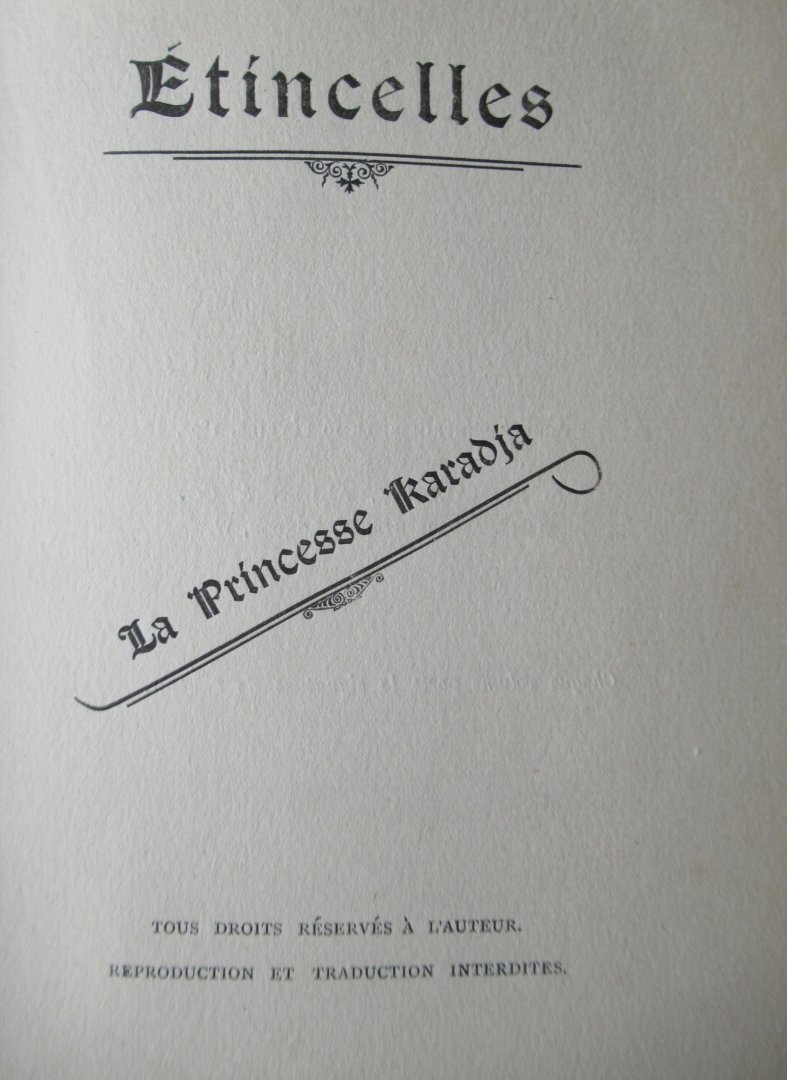 La Princesse Karadja - Etincelles