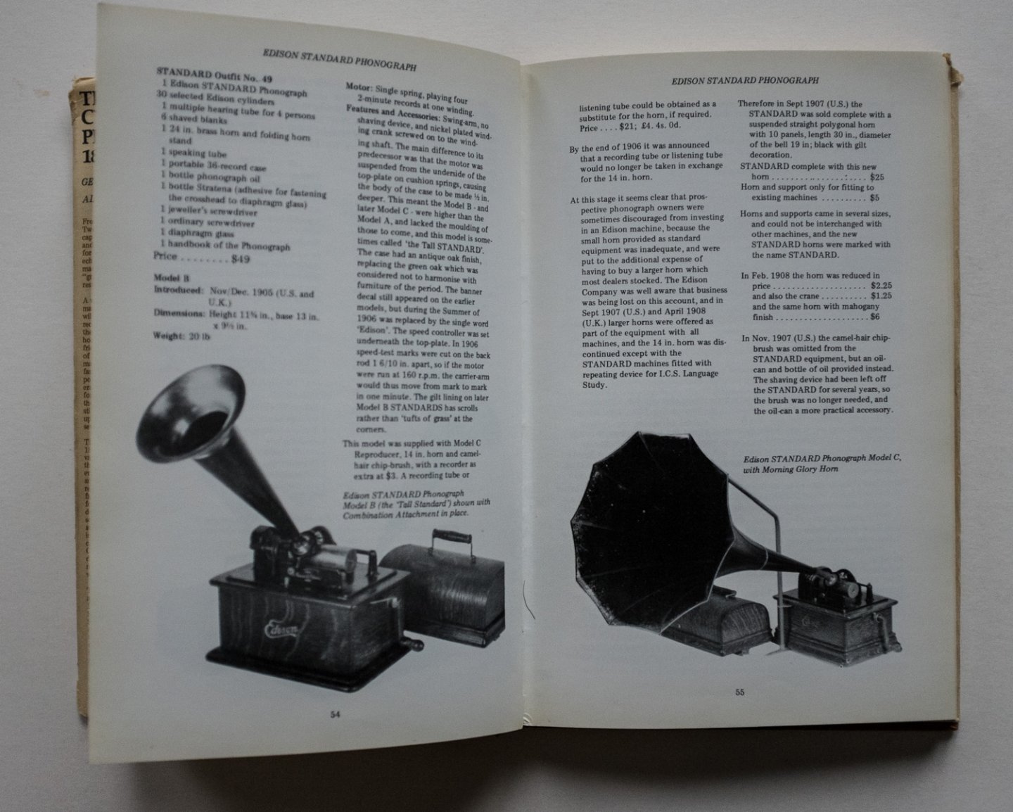 Frow. George L. and Albert F. Sefl - The Edison cylinder phonographs 1877-1929 - a detailed account of the entertainment models until 1929