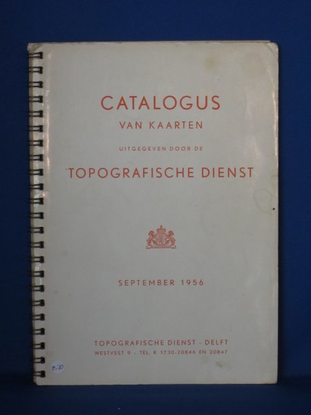 Topografische Dienst - Catalogus van kaarten uitgegeven door de Topografische Dienst september 1956