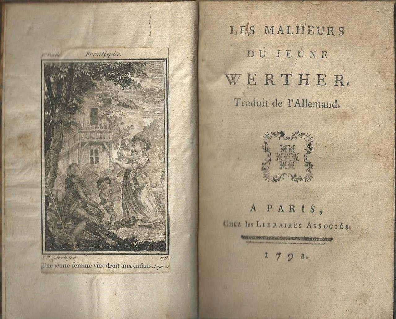 [Johann Wolfgang von Goethe] - Les malheurs du jeune Werther, traduit de l'Allemand