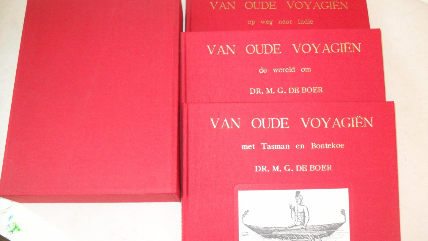 Boer Dr. M.G. de Boer - Van oude Voyagien met Tasman en Bontekoe     3 delen in cassette