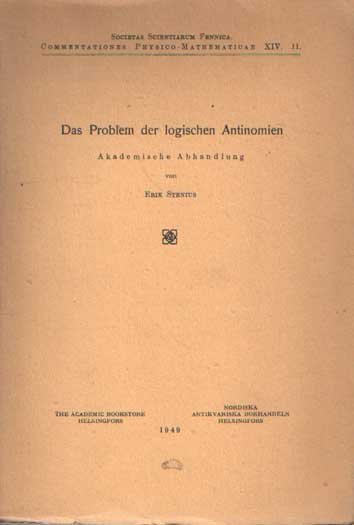 Stenius, Erik - Das Problem der logischen Antinomien Akademische Abhandlung
