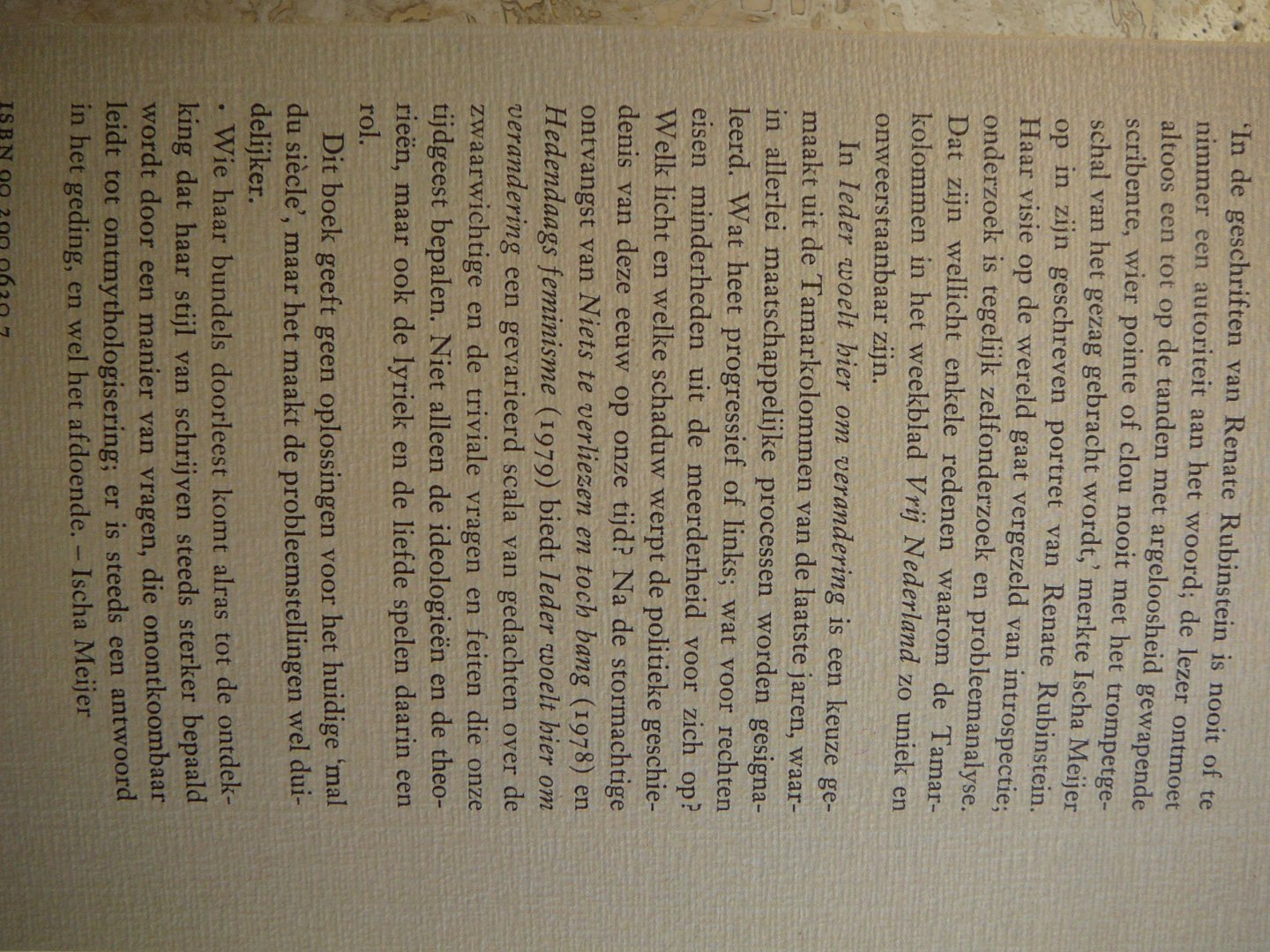 Rubinstein, Renate. - IEDER WOELT HIER OM VERANDERING.