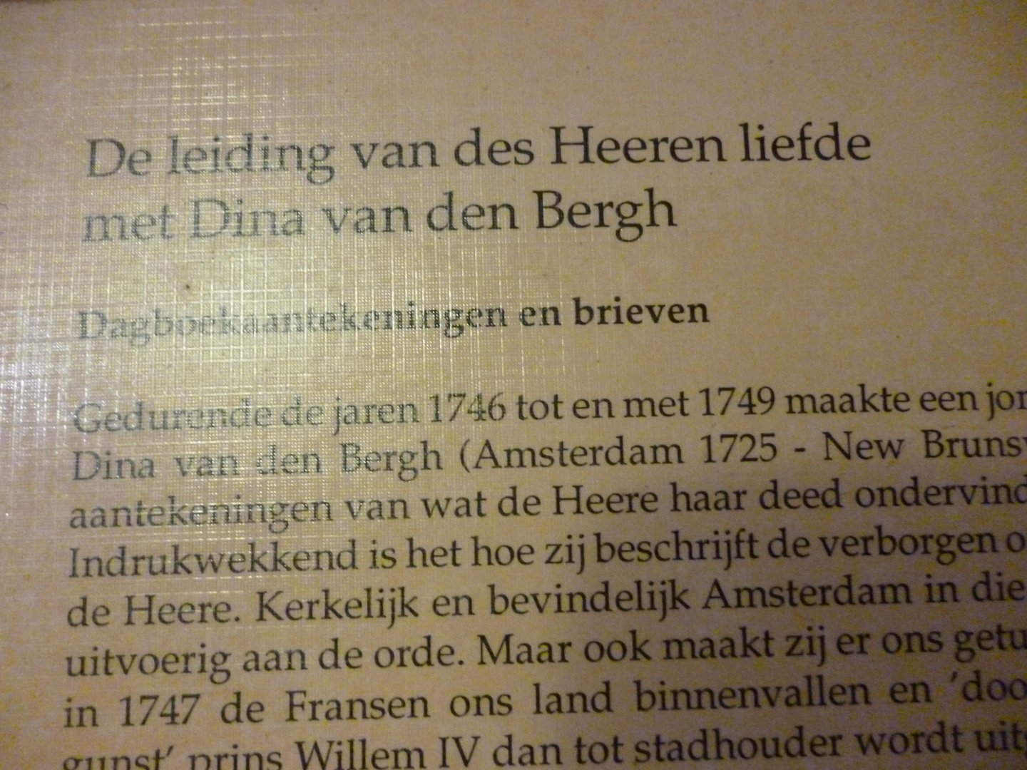 Bergh van den Dina - De leiding van ders Heeren liefde met Dina van den Bergh