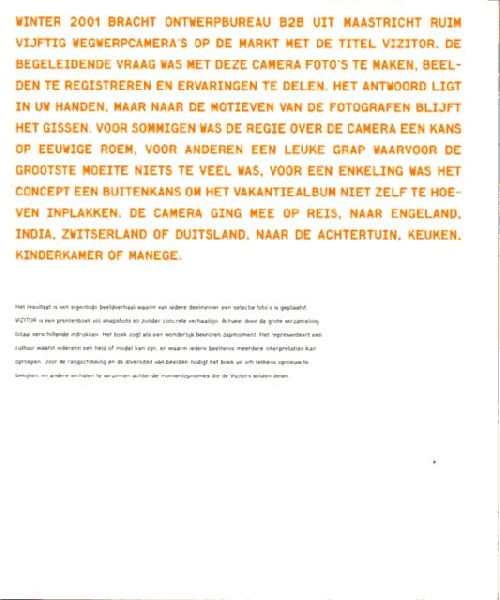 Boom, Bart van den (voorwoord) - Vizitor, een eigentijds beeldverhaal (foto`s gemaakt met wegwerpcamera)