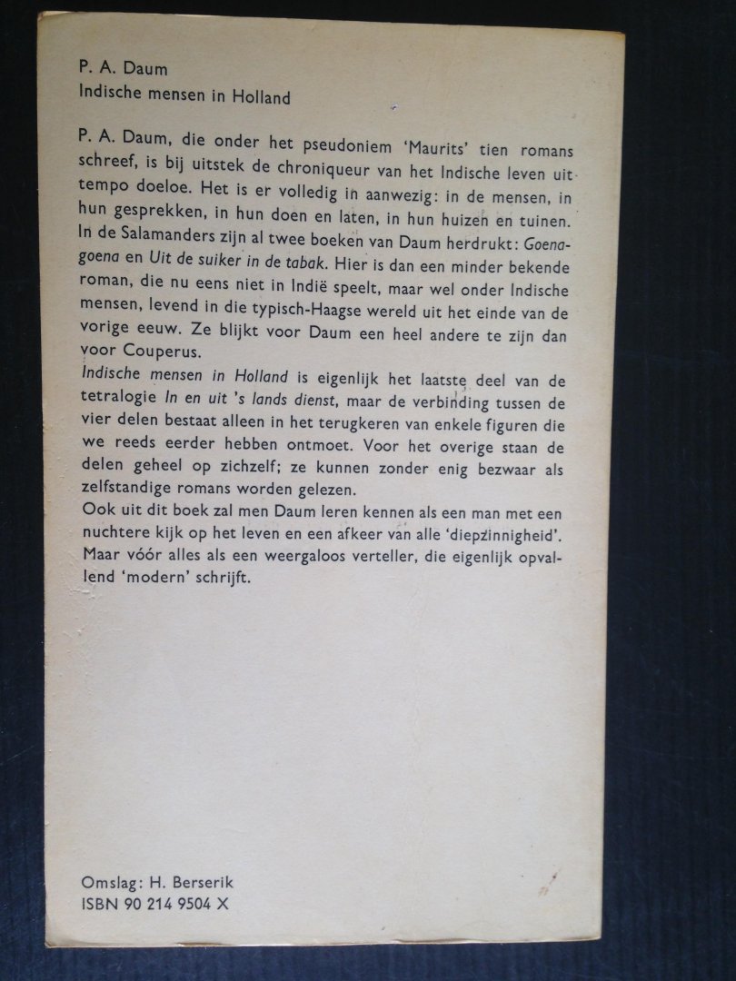 Daum, P.A. - Indische mensen in Nederland