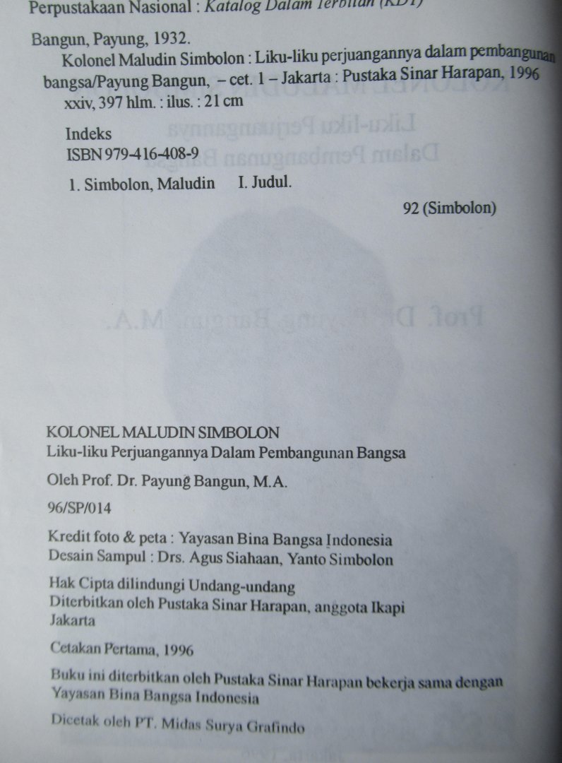 Payung Bangun M.A. Prof. Dr. - Kolonel Maludin Simbolon