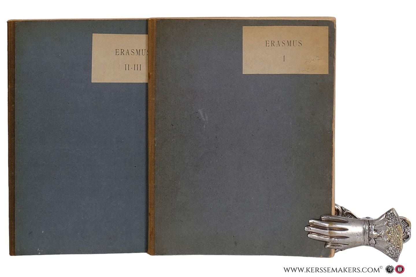 Erasme / Erasmus. - Bibliotheca Erasmiana. Répertoire des oeuvres d'Érasme. 1-3 série [ in 2 volumes ]. 1. Liste sommaire et provisoire des diverses éditions de ses oeuvres. 2. Auteurs publiés, traduits ou annotés par Érasme. 3. Sources. Biographies d'Érasme ...