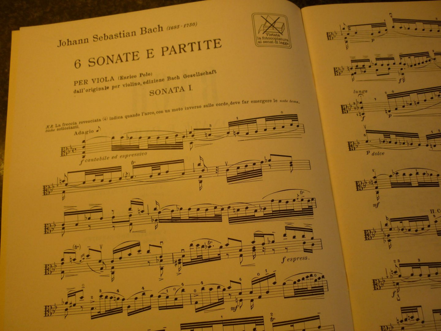 Bach; J. S.  (1685-1750) - 6 Sonate E Partite - Bwv 1001-1006, Per Violino So; voor: Altviool