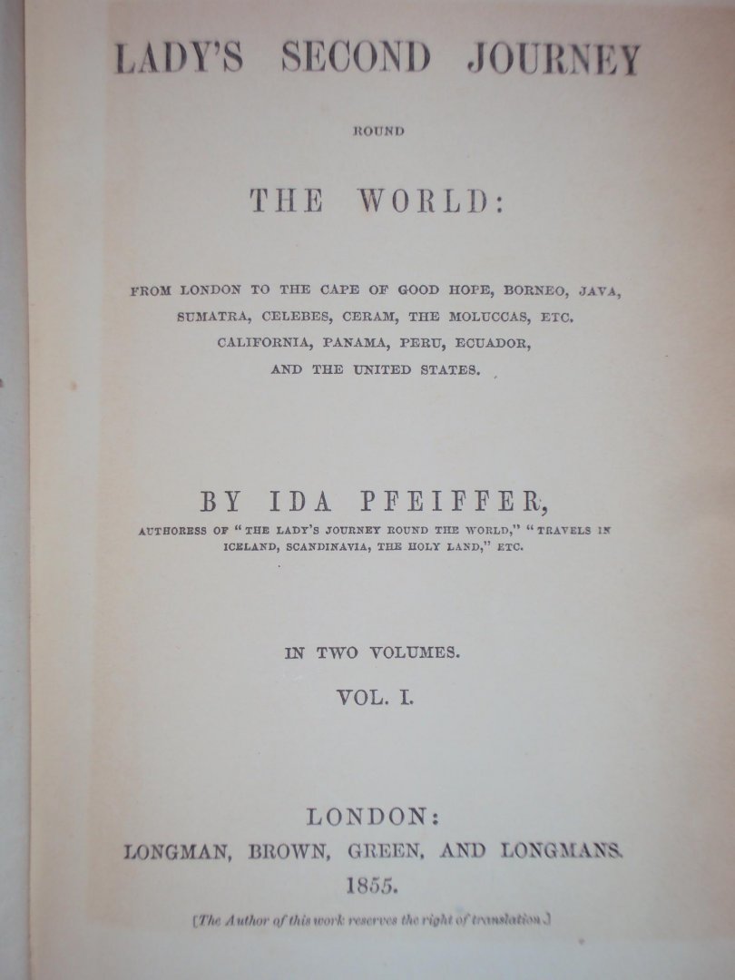 Ida Pfeiffer - A lady's second journey round the world