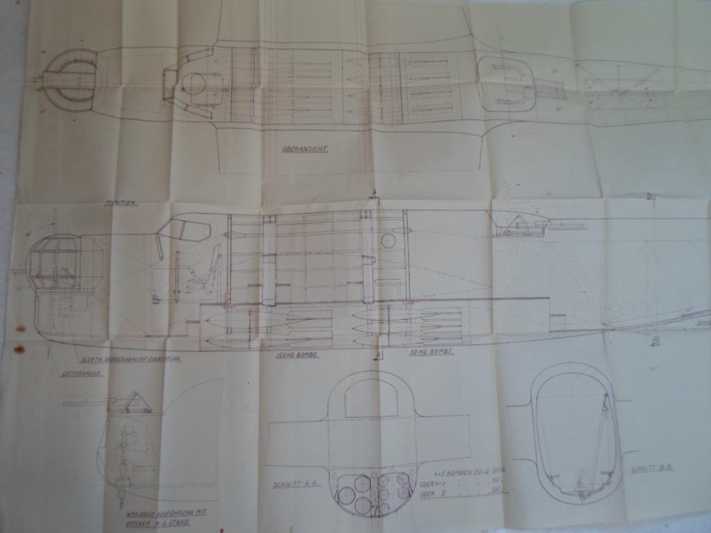  - Blueprint Bewaffnung für zweimotoriges Bombenflugzeug Fokker T V