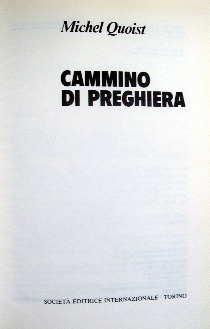 Quoist, Michel - Cammino di Preghiera (ITALIAANS)