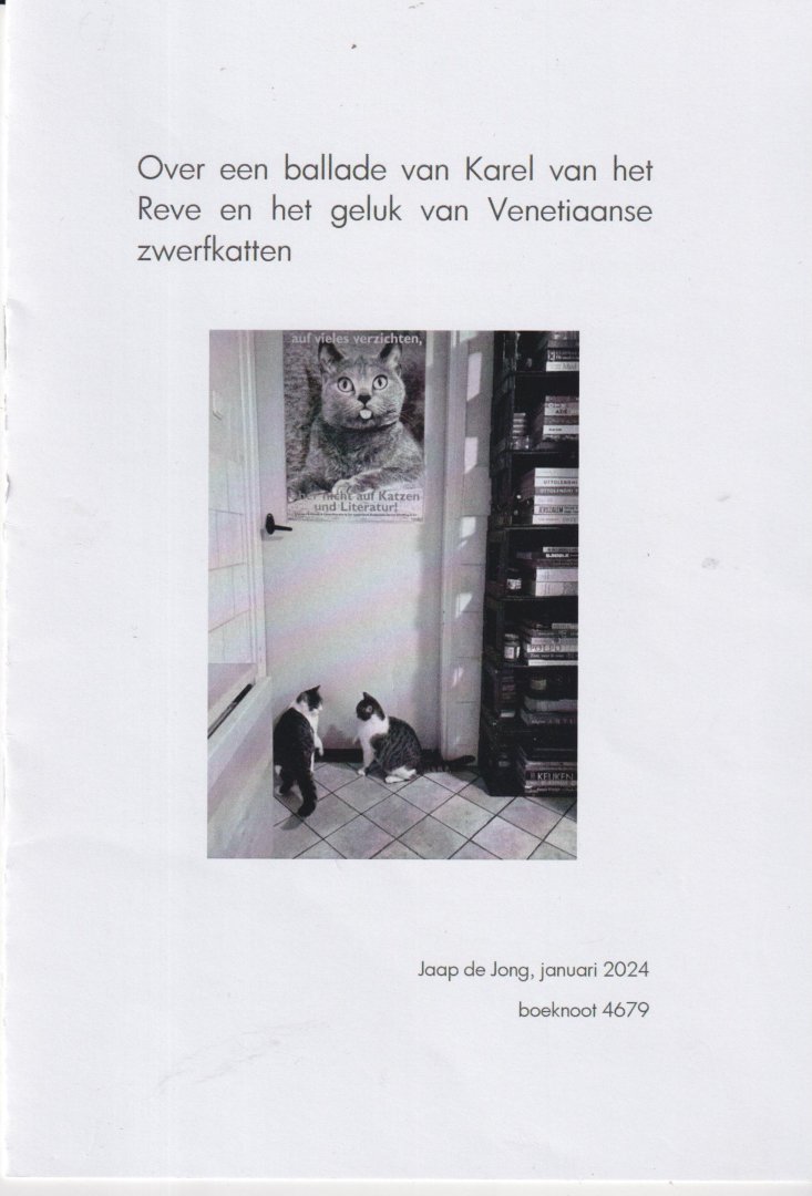 Jong, Jaap de - Over een ballade van Karel van het Reve en het geluk van Venetiaanse zwerfkatten
