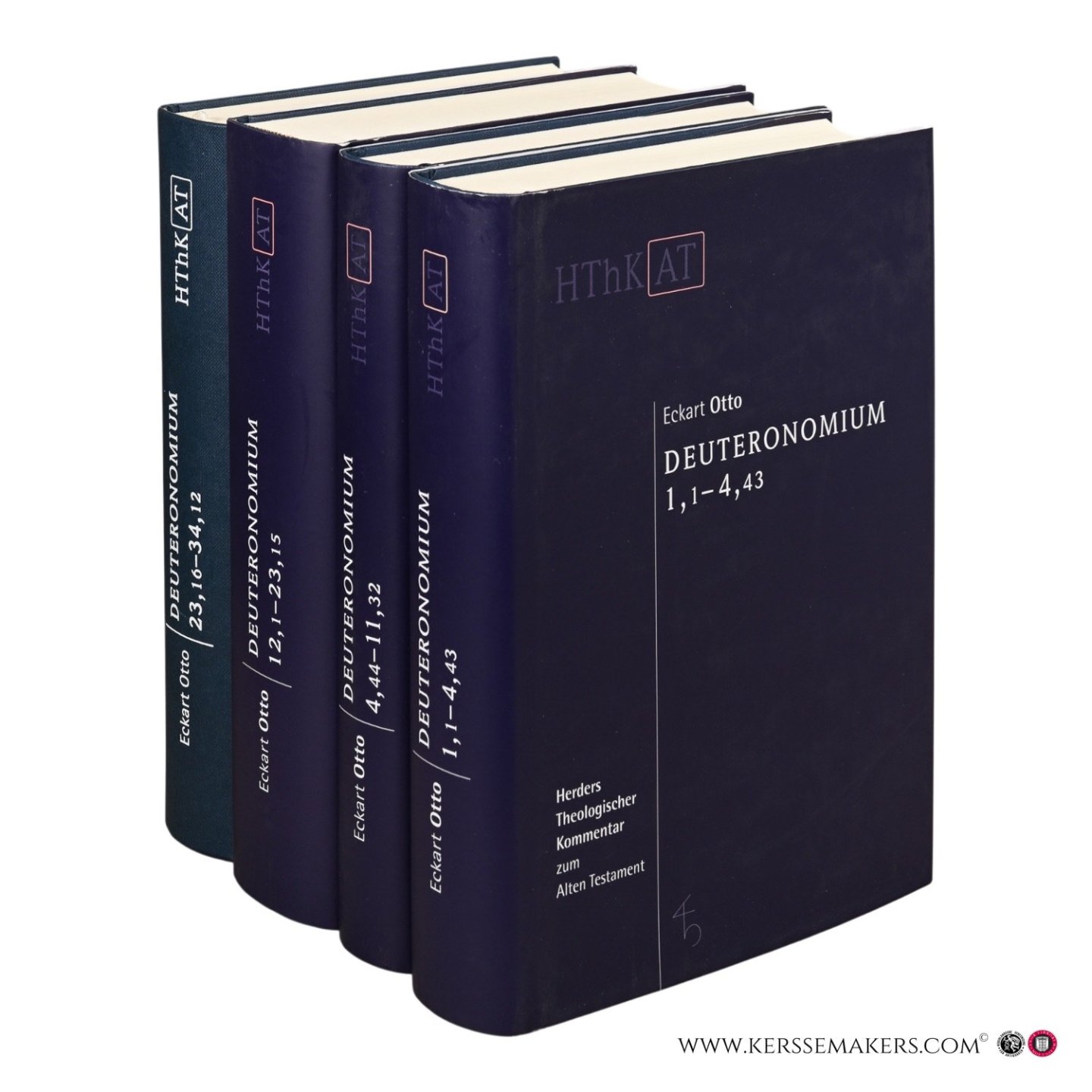 Otto, Eckart. - Deuteronomium 1-11 [Erster Teilband 1,1–4,43 / Zweiter Teilband 4,44–11,32] Deuteronomium 12-34 [Erster Teilband 12,1–23,15 / Zweiter Teilband 23,16–34,12]. (4 volumes).