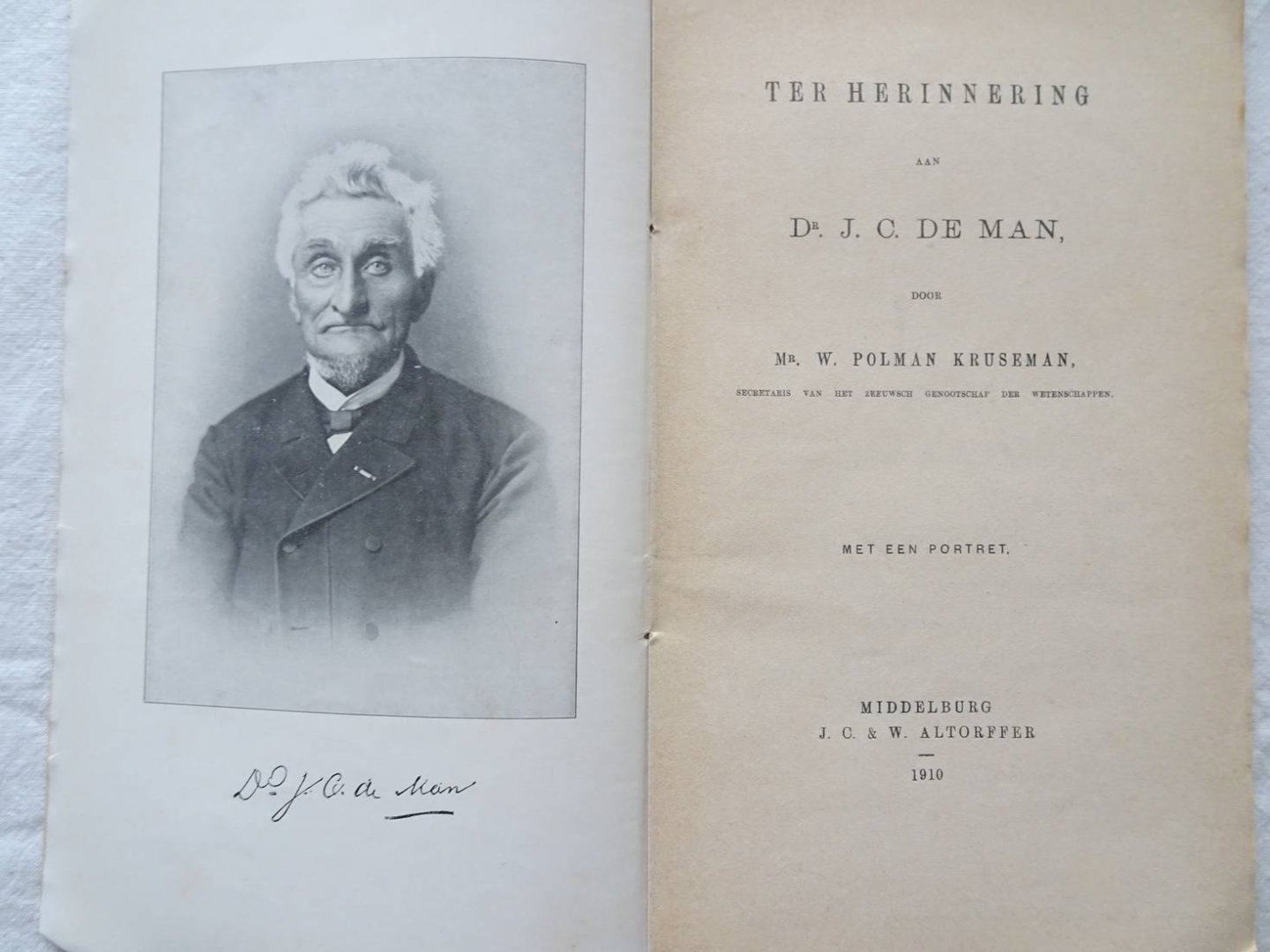 Polman Kruseman, W.. - Ter herinnering aan Dr. J.C. de Man.