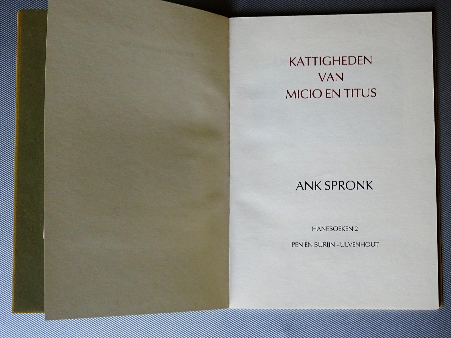 Spronk, Ank - Kattigheden van Micio en Titus