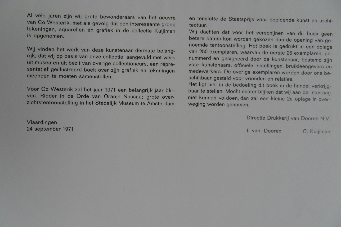 Locher, J.L. (inleiding). - Westerik. - Tekeningen - Aquarellen - Grafiek. [ Beperkte oplage van slechts 250 exemplaren ].