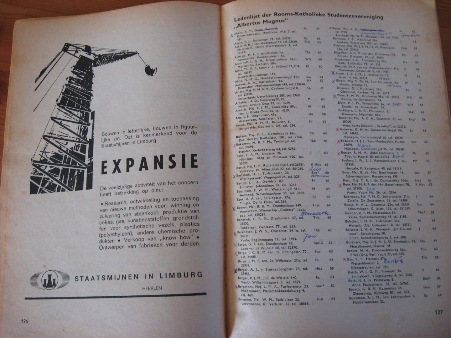 Almanakredactie GSC Vindicat - Adreslijst 1965 en inlichtingen betreffende de Rijksuniversiteit Groningen per 1 nov. 1964