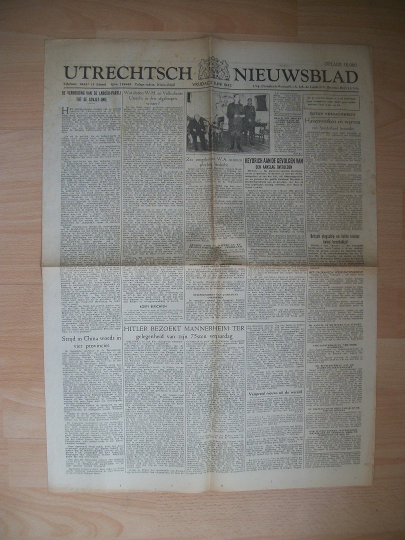  - Utrechtsch Nieuwsblad Vrijdag 5 juni 1942
