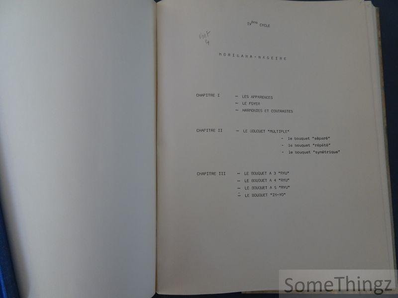 N/A. - Ikebana. Tome I: Moribana. Ier cycle. Tome II: Moribana-Nageire. IIème cycle. Tome III: Moribana-Nageire: IIIe cycle. Tome IV: Moribana-Nageire. IVème cycle.