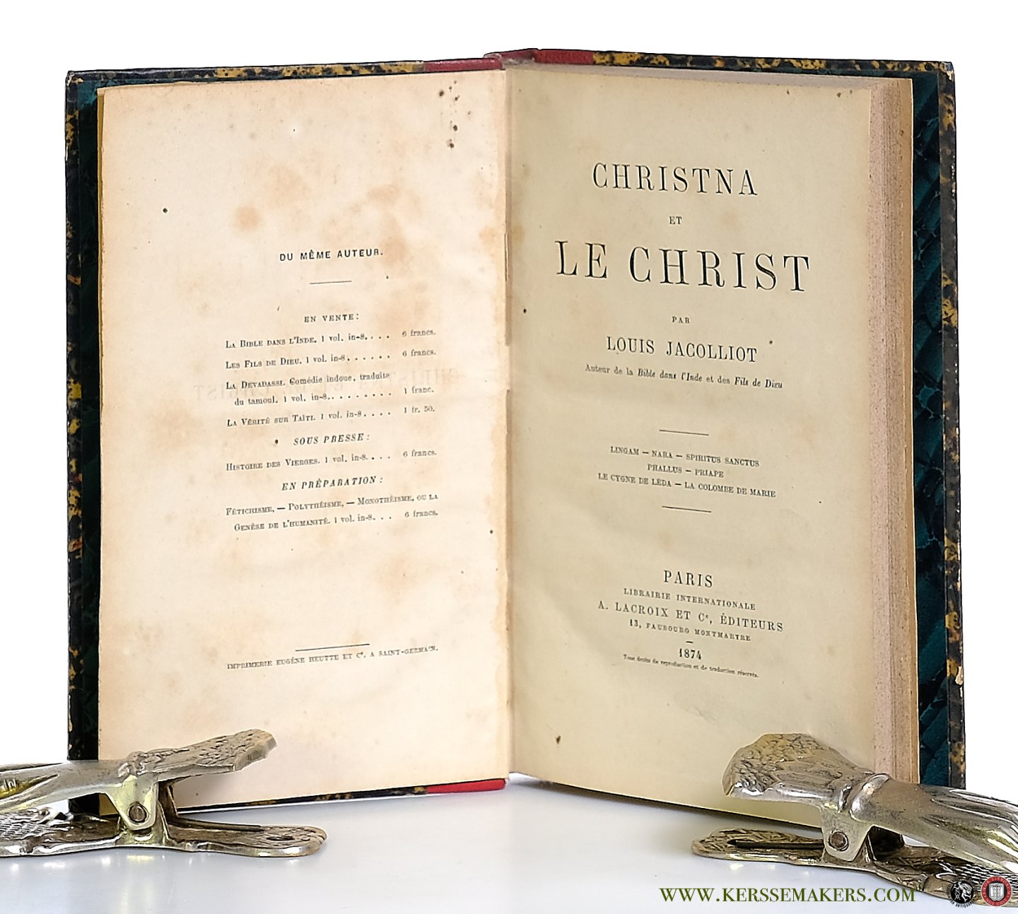 Jacolliot, Louis. - Christna et le Christ.