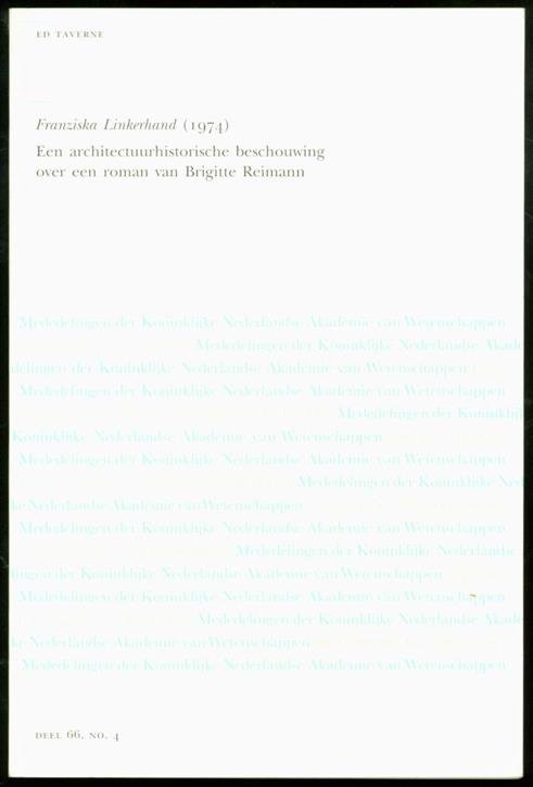 Taverne, Ed. - Franziska Linkerhand (1974) : een architectuurhistorische beschouwing over een roman van Brigitte Reimann
