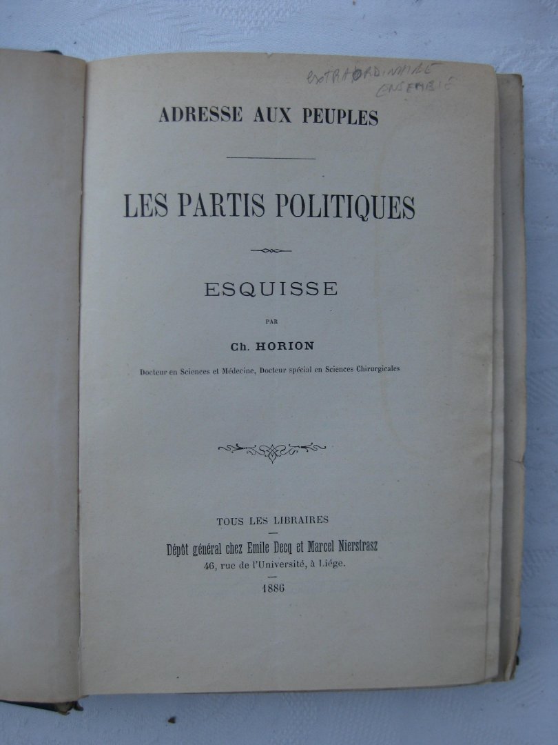 Chomé-Steinbach F., Nichols, T.L. e.a. - Du Capital & du Travail. Un moyen de mettre d'accord le patron et l'ouvrier/ Dr. Nichols' penny vegetarian cookery/ etc.