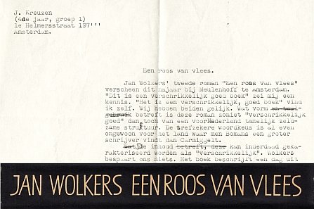 WOLKERS, Jan - Een roos van vlees.