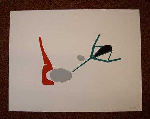 OEY TJENG SIT. - Composition with two grey clouds.